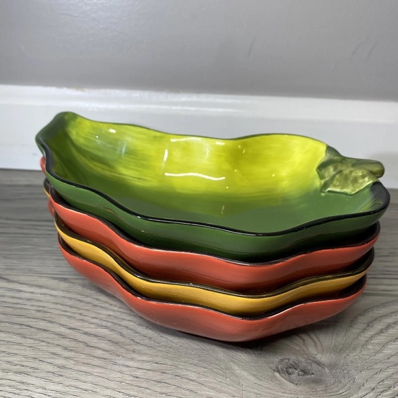 4 Clay Art La Mesa Jalapeño Chili Pepper Salsa Bowls Chip/Dip Serving Dish, Four - Picture 12 of 12